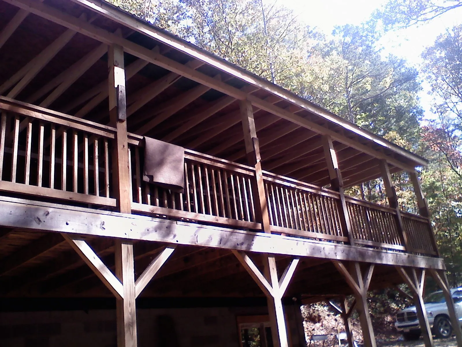 Timber framing under a new elevated porch and deck — Roof Leak Repair in Fogelsville by Roofing Brothers